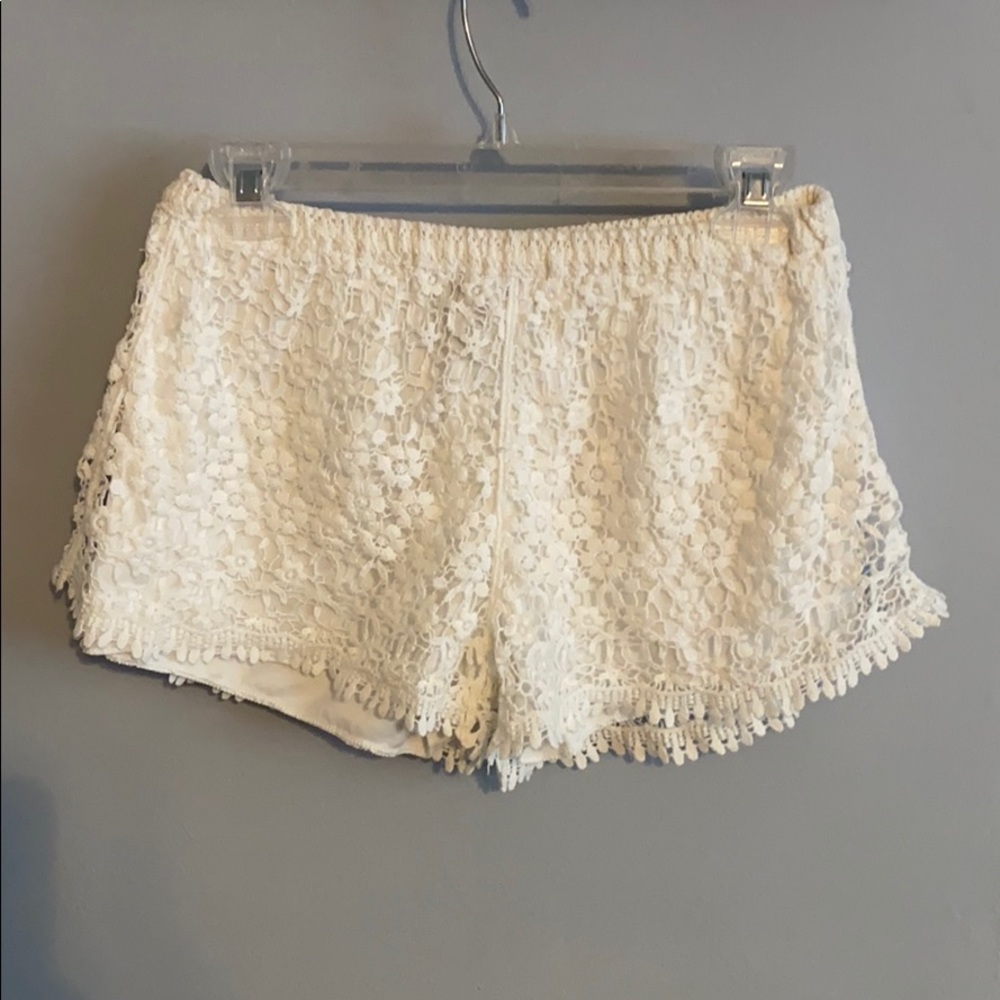 Floral White Shorts